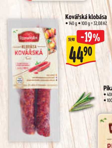   Kovářská klobása 140 g  