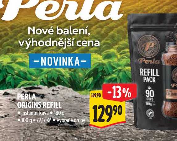  PERLA ORIGINS REFILL instantní káva 180 g 