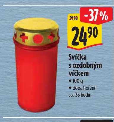   Svíčka s ozdobným víčkem 100 g 