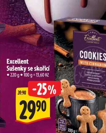 Excellent Sušenky se skořicí 220 g 
