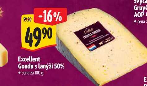 Excellent Gouda s lanýži 50% 100 g