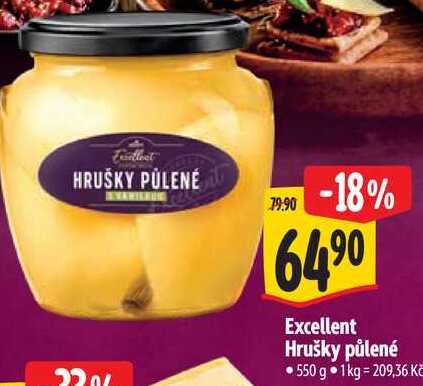 Excellent Hrušky půlené 550 g