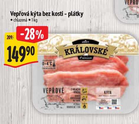 Vepřová kýta bez kosti - plátky  1 kg