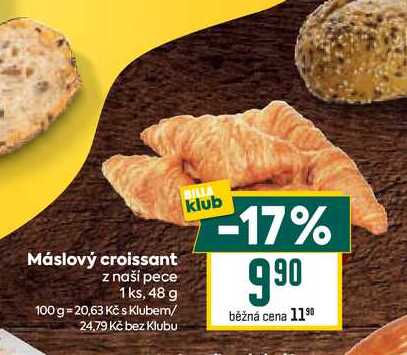 Máslový croissant z naší pece 1 ks, 48 g