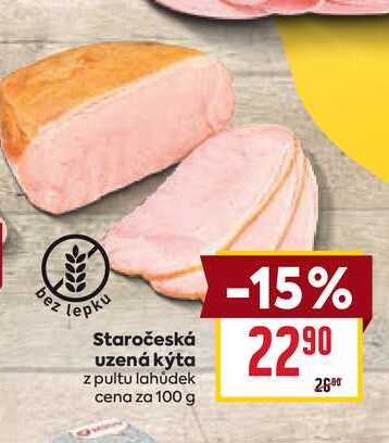 Staročeská uzená kýta z pultu lahůdek cena za 100 g