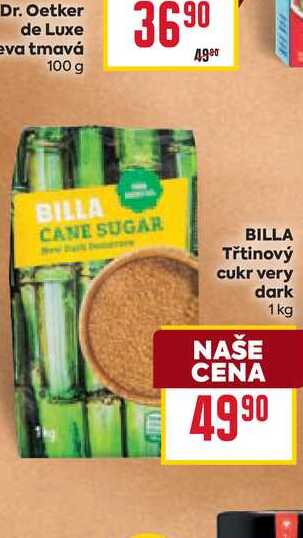 BILLA Třtinový cukr very dark 1 kg