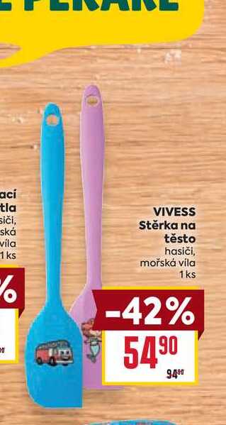 Stěrka na těsto hasiči, mořská víla 1ks