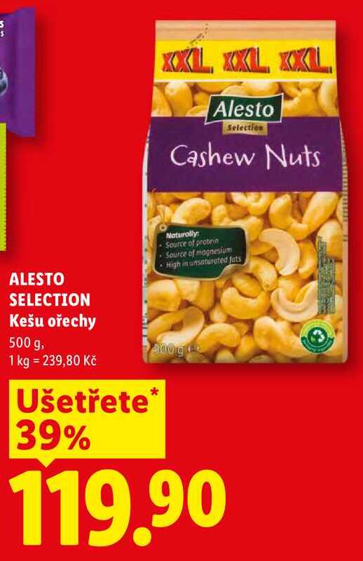 ALESTO SELECTION Kešu ořechy, 500 g