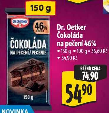 Dr. Oetker Čokoláda na pečení 46%, 150 g