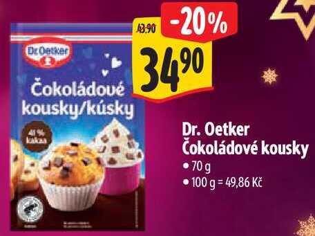 Dr. Oetker Čokoládové kousky, 70 g