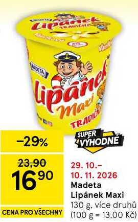 Madeta Lipánek Maxi, 130 g