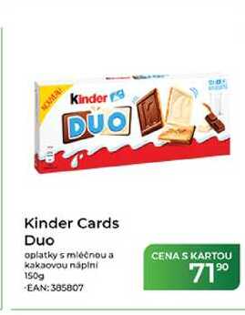 Kinder Cards Duo oplatky s mléčnou a kakaovou náplní 150g  