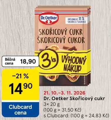 Dr. Oetker Skořicový cukr, 3× 20 g