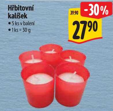 Hřbitovní kalíšek, 5 ks