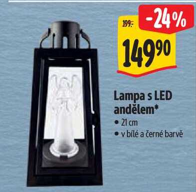Lampa s LED andělem