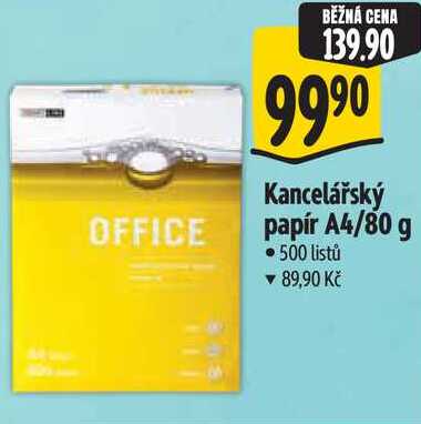 Kancelářský papír A4/80 g, 500 listů