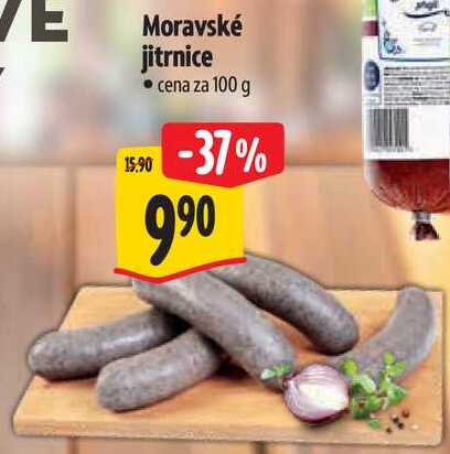 Moravské jitrnice, cena za 100 g