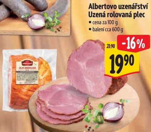 Albertovo uzenářství Uzená rolovaná plec, cena za 100 g