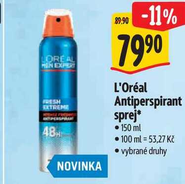 L'Oréal Antiperspirant sprej, 150 ml