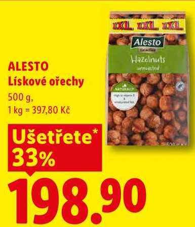 ALESTO Lískové ořechy, 500 g