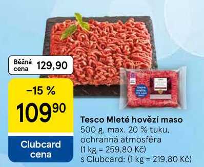 Tesco Mleté hovězí maso, 500 g