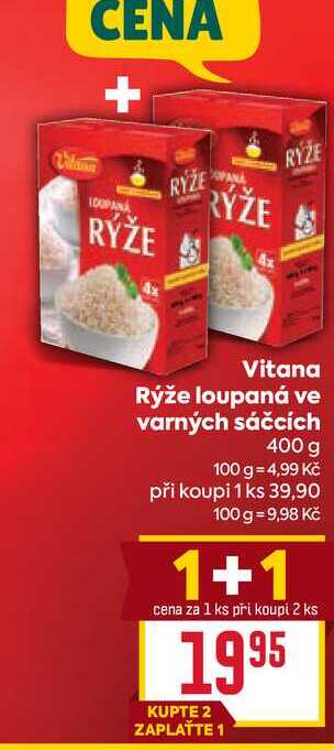 Vitana Rýže loupaná ve varných sáčcích 400 g
