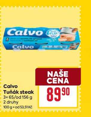 Calvo Tuňák steak 3x 65/od 156 g