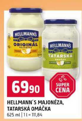 HELLMANN'S MAJONÉZA, TATARSKÁ OMÁČKA 625 ml