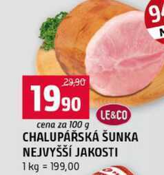 CHALUPÁŘSKÁ ŠUNKA NEJVYŠŠÍ JAKOSTI 100g