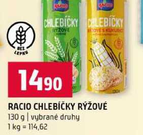 RACIO CHLEBÍČKY RÝŽOVÉ 130 g vybrané druhy 