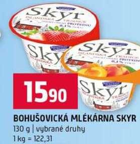 BOHUŠOVICKÁ MLÉKÁRNA SKYR 130 g vybrané druhy