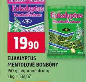 EUKALYPTUS MENTOLOVÉ BONBONY 150 g vybrané druhy