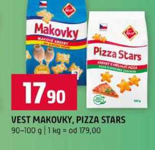 VEST MAKOVKY, PIZZA STARS 90-100 g