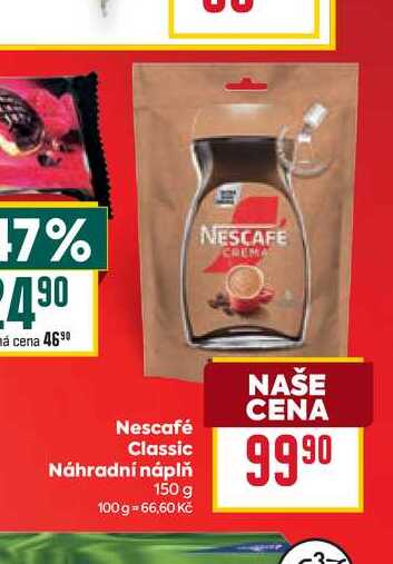 Nescafé Classic Náhradní náplň 150 g