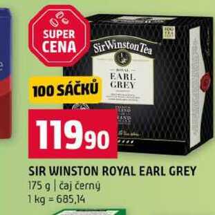 SIR WINSTON ROYAL EARL GREY 175 g čaj černý