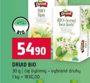 DRUID BIO 30 g čaj bylinný vybrané druhy