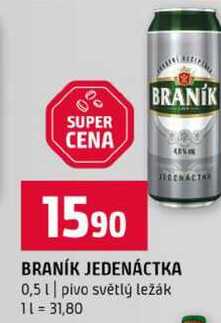 BRANÍK JEDENÁCTKA 0,5l pivo světlý ležák