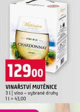 VINAŘSTVÍ MUTĚNICE 3l vino vybrané druhy