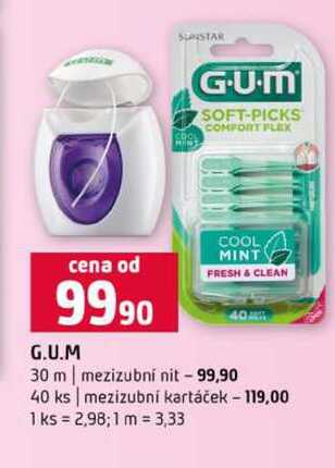 G.U.M 30 m❘ mezizubní nit 40 ks mezizubní kartáček