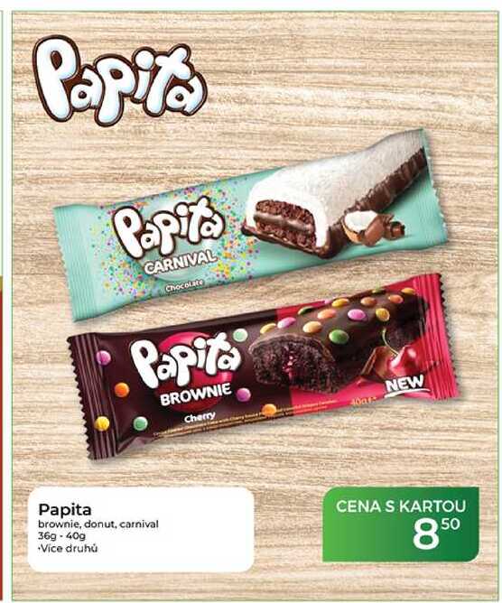 Papita brownie, donut, carnival 36g-40g 