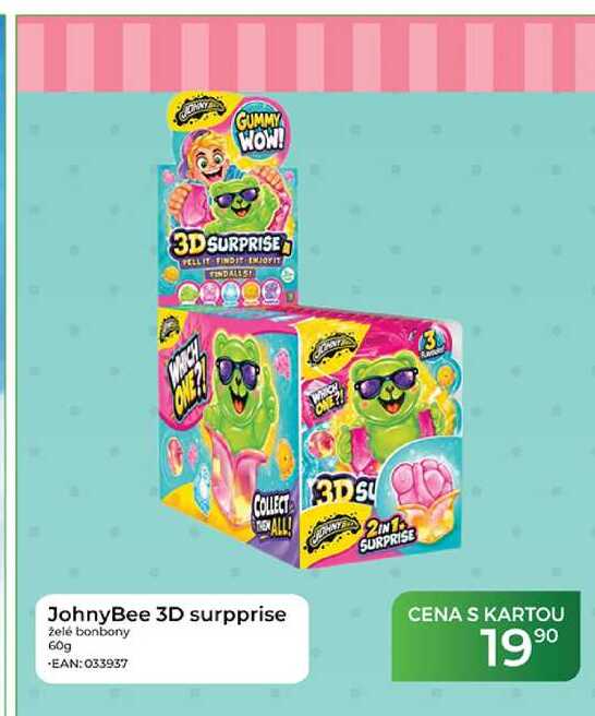 JohnyBee 3D surpprise želé bonbony 2IN1 SURPRISE 60g