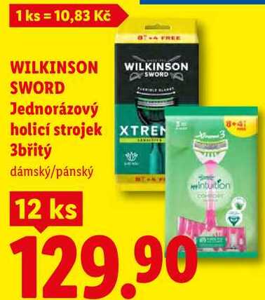 WILKINSON SWORD Jednorázový holicí strojek 3břitý, 12 ks