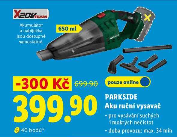 PARKSIDE Aku ruční vysavač 