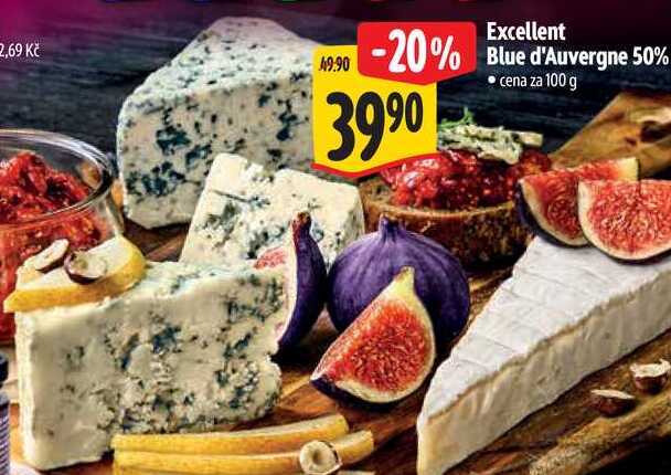Excellent Blue d'Auvergne 50%, cena za 100 g