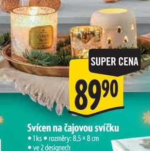 Svícen na čajovou svíčku, 1 ks