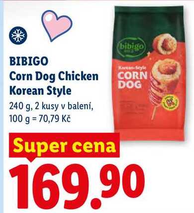 BIBIGO Corn Dog Chicken Korean Style, 240 g 