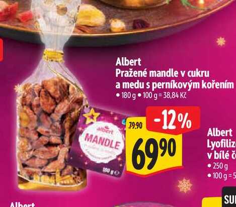 Albert Pražené mandle v cukru a medu s perníkovým kořením 180 g