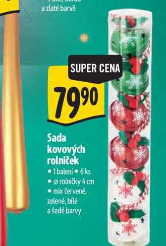 Sada kovových rolniček 6 ks