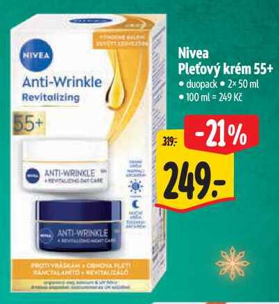 Nivea Pleťový krém 55+, 2x 50 ml