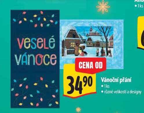 Vánoční přání 1ks